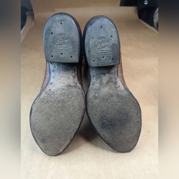 Tony Lama boots men's size 9.5EE. Exotic Genuine Brown Teju Lizard leather class - Picture 12 of 12